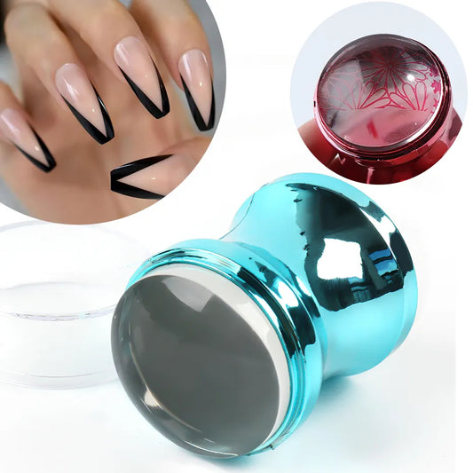 Mirror Nail Stamper Clear Silicone Head Manicure