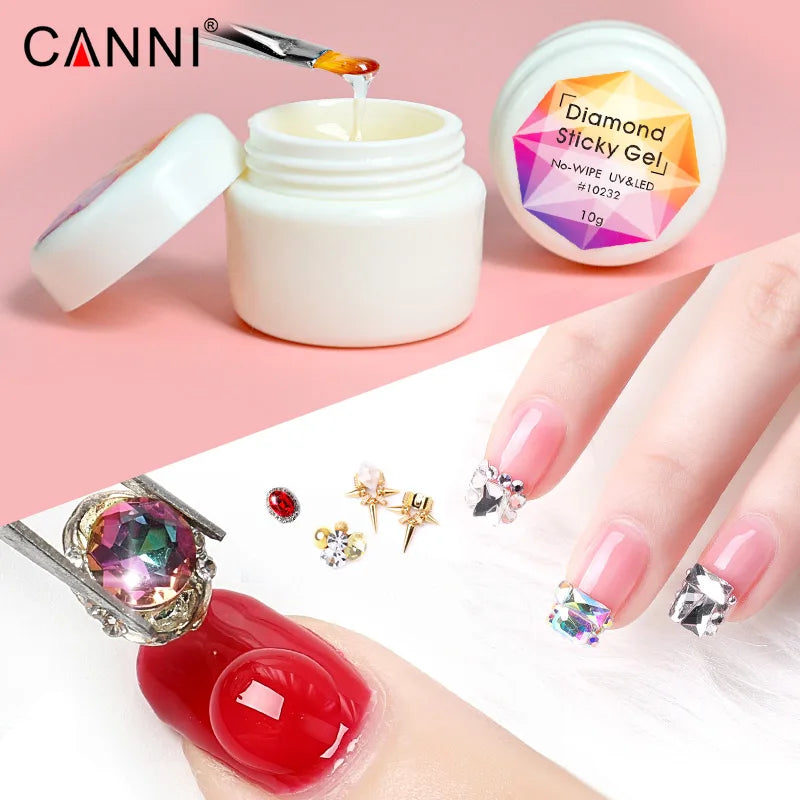 CANNI 10g UV/LED Nail Art Vernis Gel Collant Diamant