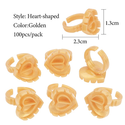 Bonnets d'extension de cils en forme de cœur | 100 pièces