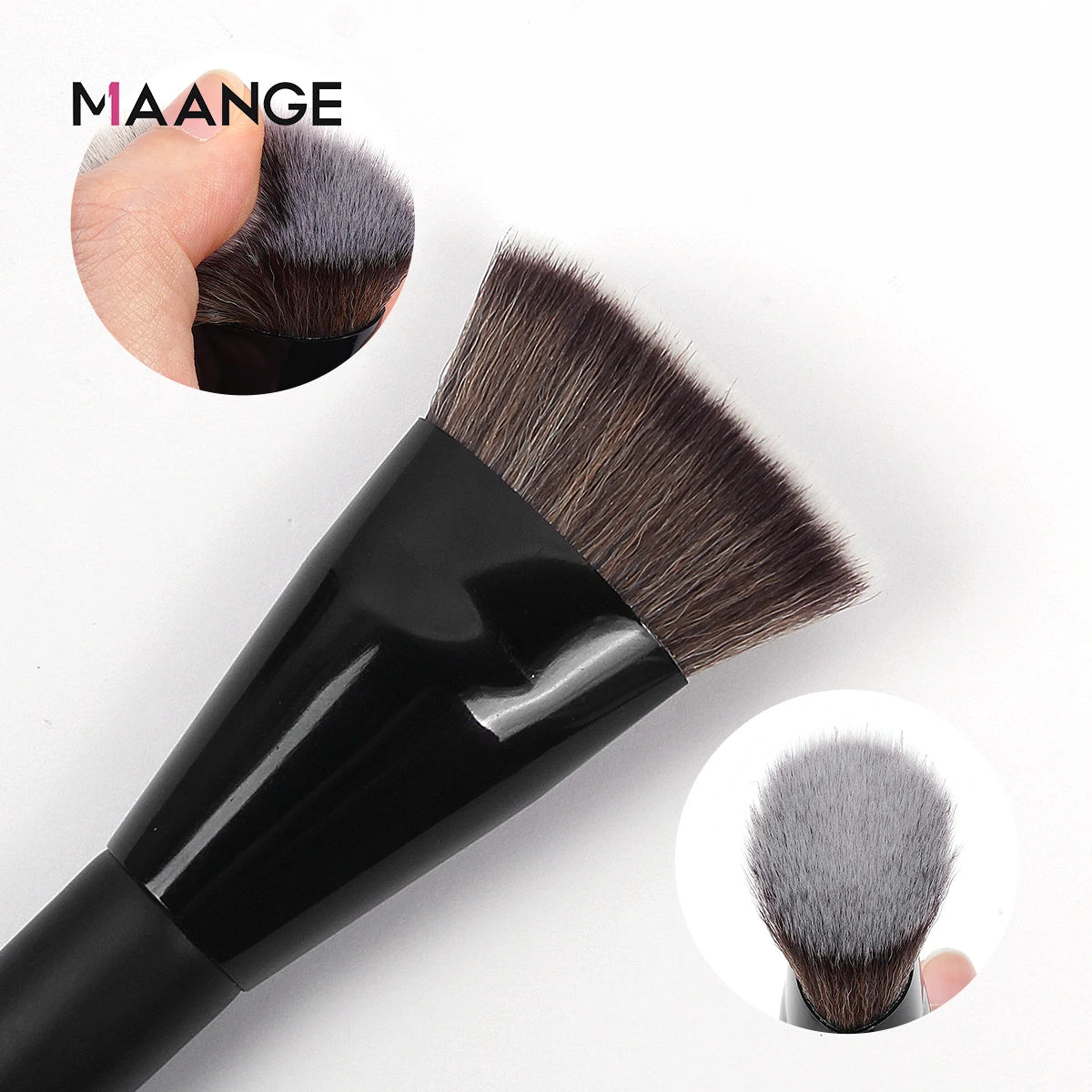 MAANGE Single Flat Round Tube Flat Head Foundation Brush With Box Powder Blush Concealer Makeup Brush Skin-friendly Makeup Tool