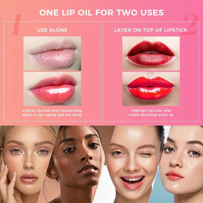 Hydrating Lip Glow Oil, Plumping Lip Gloss, Moisturizing Lip Oil Gloss, Transparent Moisturizing Lip Balm, Natural Lip Plumper