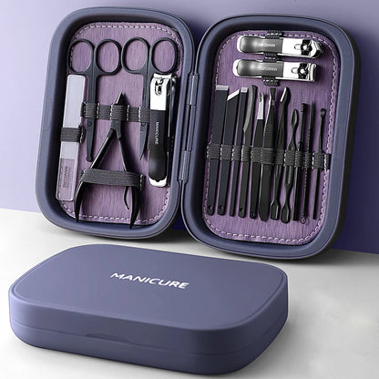 purple professional manicure and pedicure set