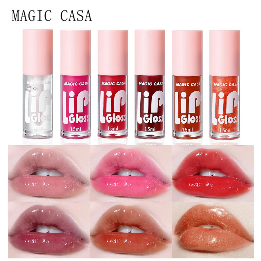 MAGIC CASA 6pcs/set Hydrating Jelly Lip Oil long-lasting Moisturizing  smooth shimmering Lip Hydrating Liquid