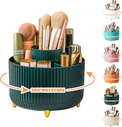 5 Slot 360° Rotating Makeup Brushes Holder Organizer Multi-Functional Desk Storage Cosmetics Storage for