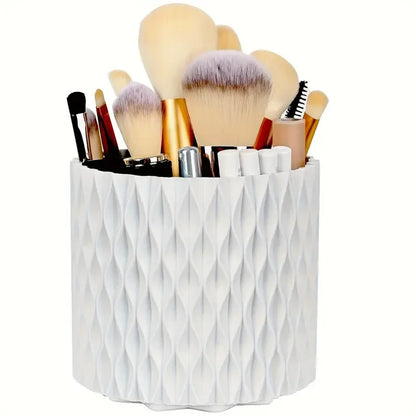 5 Slot 360° Rotating Makeup Brushes Holder Organizer Multi-Functional Desk Storage Cosmetics Storage for Vanity Desktop Bathroom