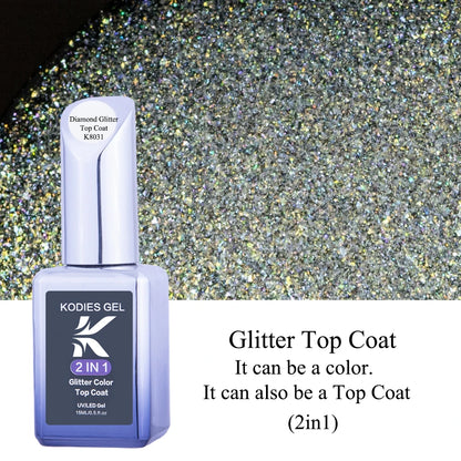 Diamond Top Coat Semi Permanent Glitter