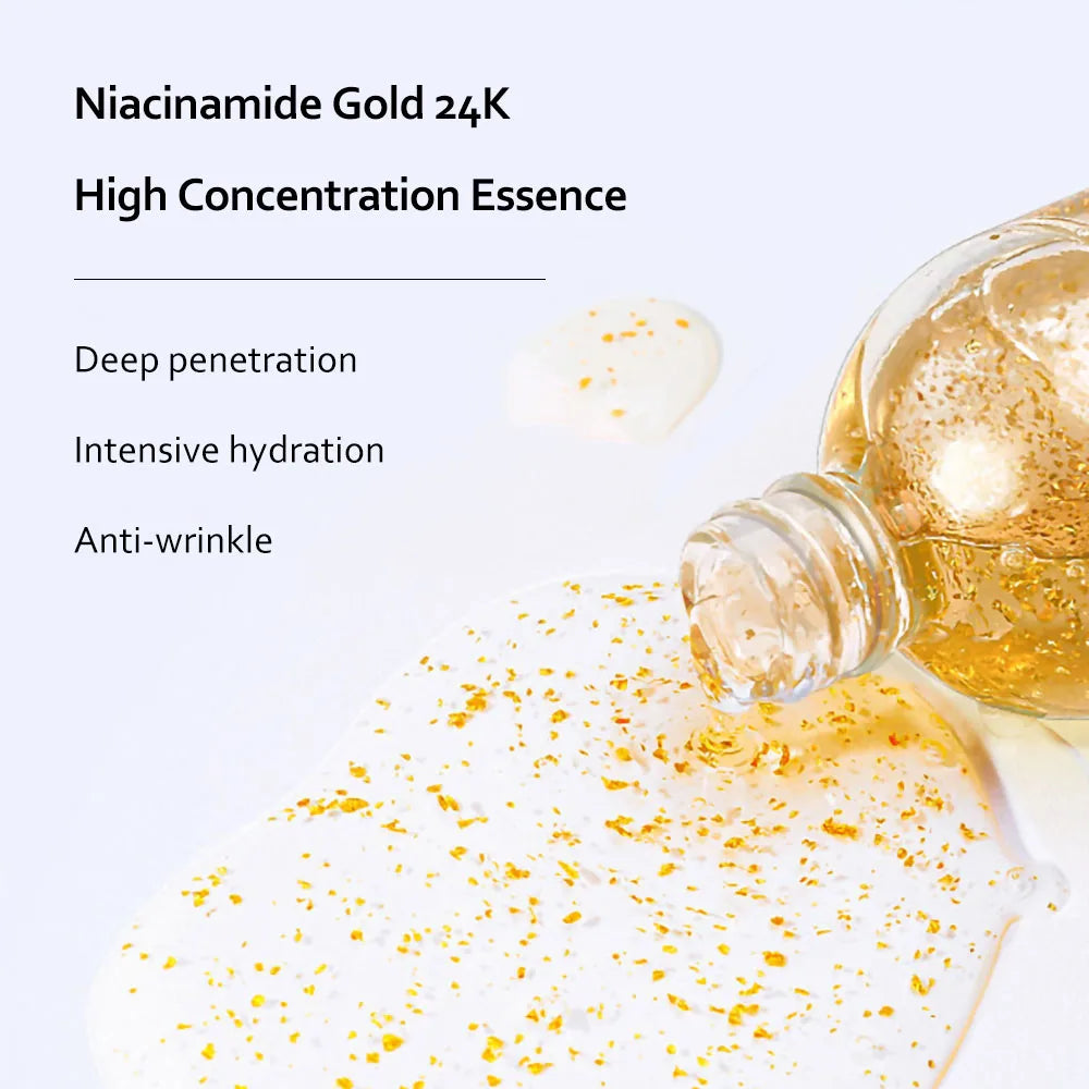 Sérum anti-âge à la niacinamide pour le visage en or 24 carats