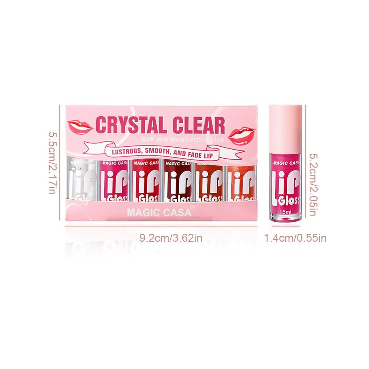 MAGIC CASA 6pcs/set Hydrating Jelly Lip Oil long-lasting Moisturizing  smooth shimmering Lip Hydrating Liquid