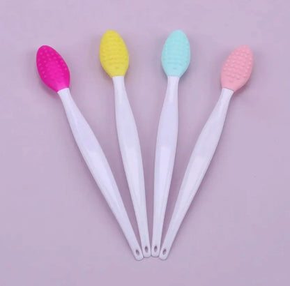 1PC/4PCS  Beauty Skin Care Wash Face Silicone Brush Exfoliating Nose Clean Blackhead Removal Brushes Tools With Replacement Head