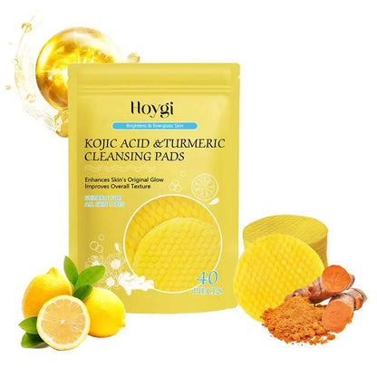 40/50pcs Turmeric Kojic Acid Cleansing Pads Exfoliating Pads Facial Sponges For Cleansing Exfoliating Daily Cleansing Skin Care