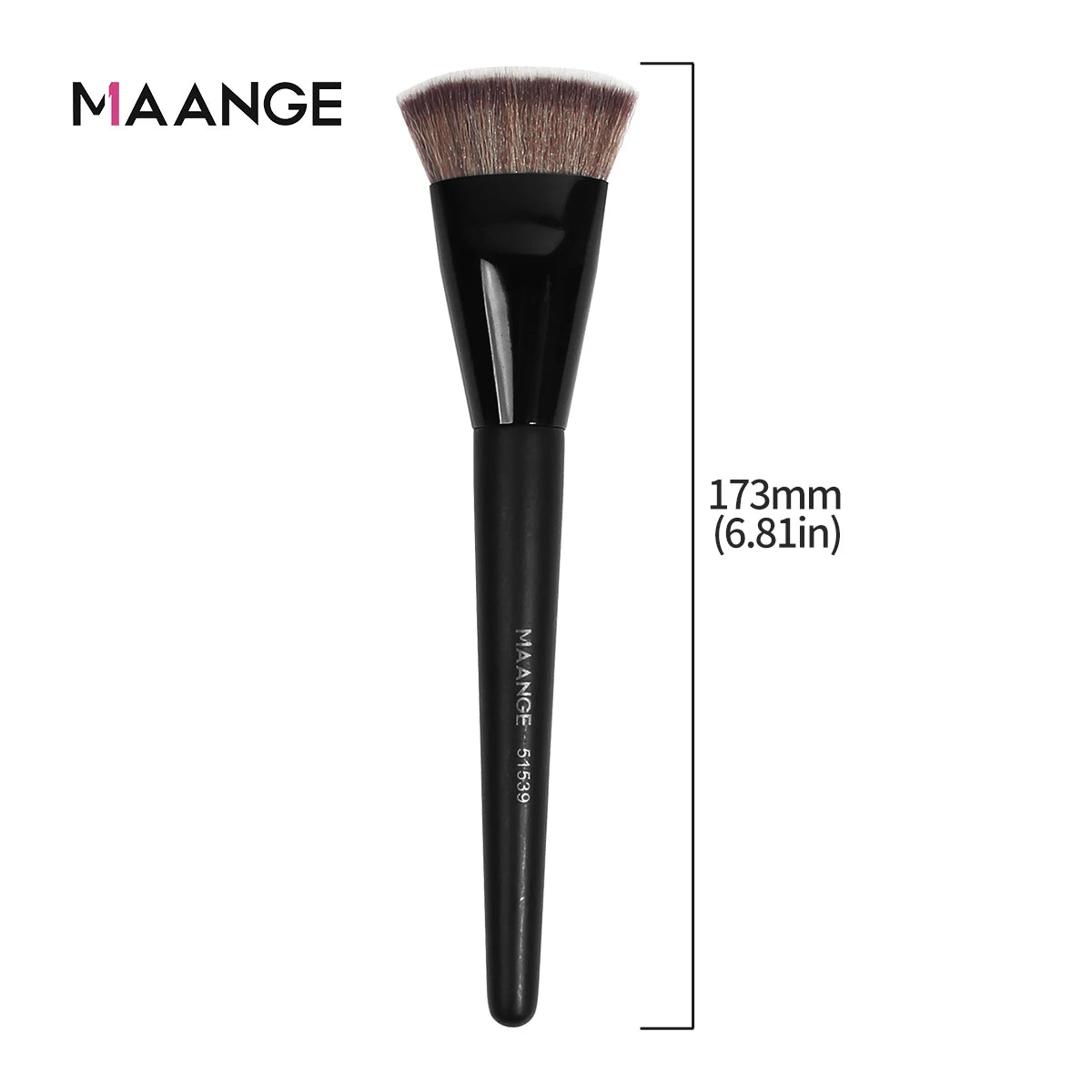 MAANGE Single Flat Round Tube Flat Head Foundation Brush With Box Powder Blush Concealer Makeup Brush Skin-friendly Makeup Tool