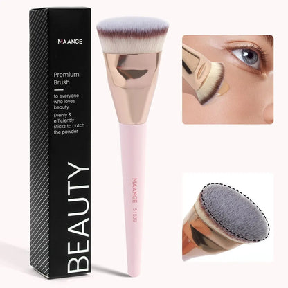 MAANGE Single Flat Round Tube Flat Head Foundation Brush With Box Powder Blush Concealer Makeup Brush Skin-friendly Makeup Tool