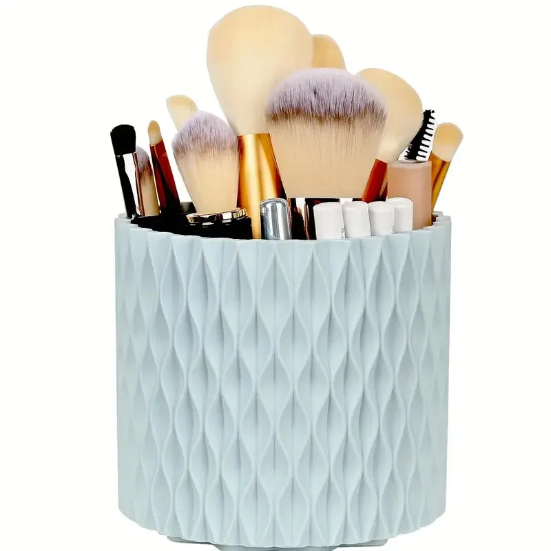 5 Slot 360° Rotating Makeup Brushes Holder Organizer Multi-Functional Desk Storage Cosmetics Storage for Vanity Desktop Bathroom