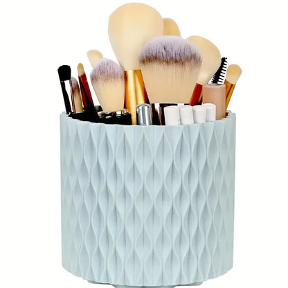 5 Slot 360° Rotating Makeup Brushes Holder Organizer Multi-Functional Desk Storage Cosmetics Storage for Vanity Desktop Bathroom