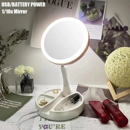Portable LED Makeup Magnified Mirror
