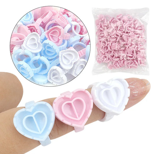 Heart-shaped Lash Extension Cups | 100pc