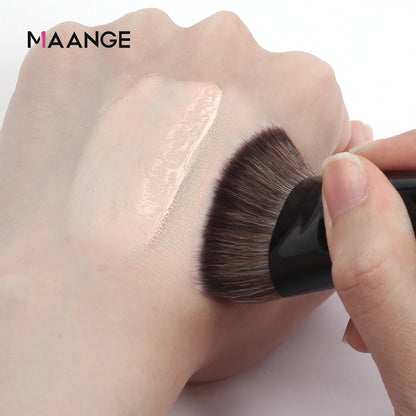 MAANGE Single Flat Round Tube Flat Head Foundation Brush With Box Powder Blush Concealer Makeup Brush Skin-friendly Makeup Tool