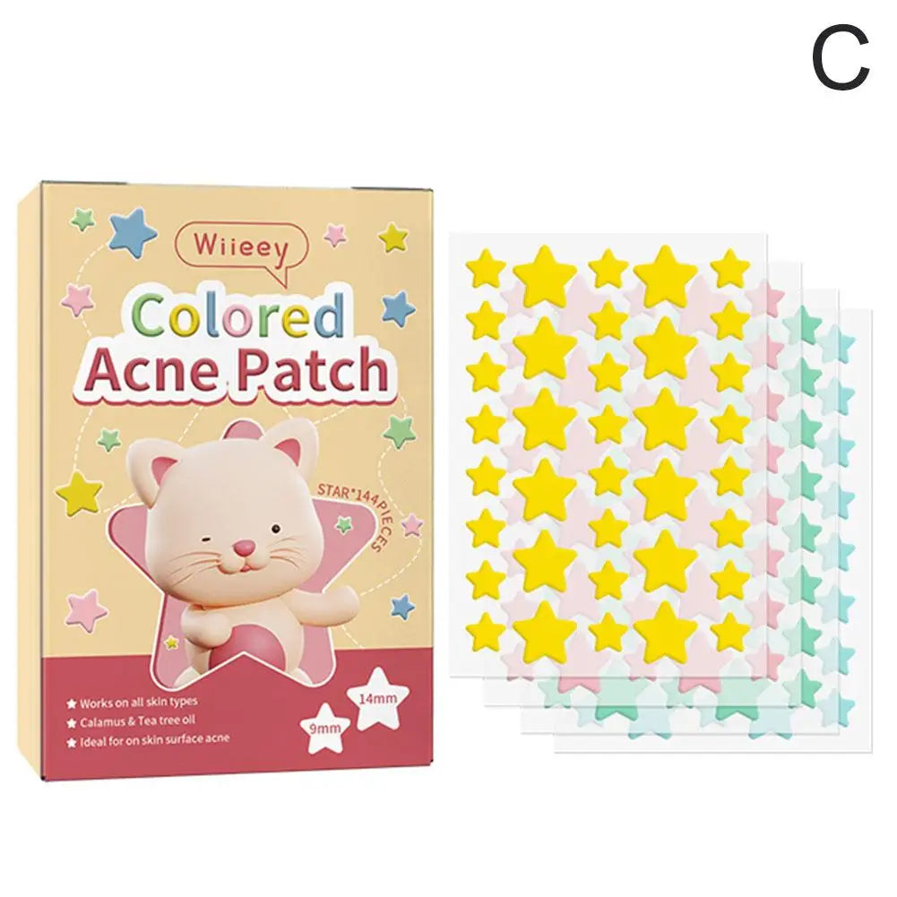 144PCS Star Pimple Patch Acne Colorful Invisible Acne Removal Skin Care Stickers Concealer Face Spot Beauty Makeup Tools