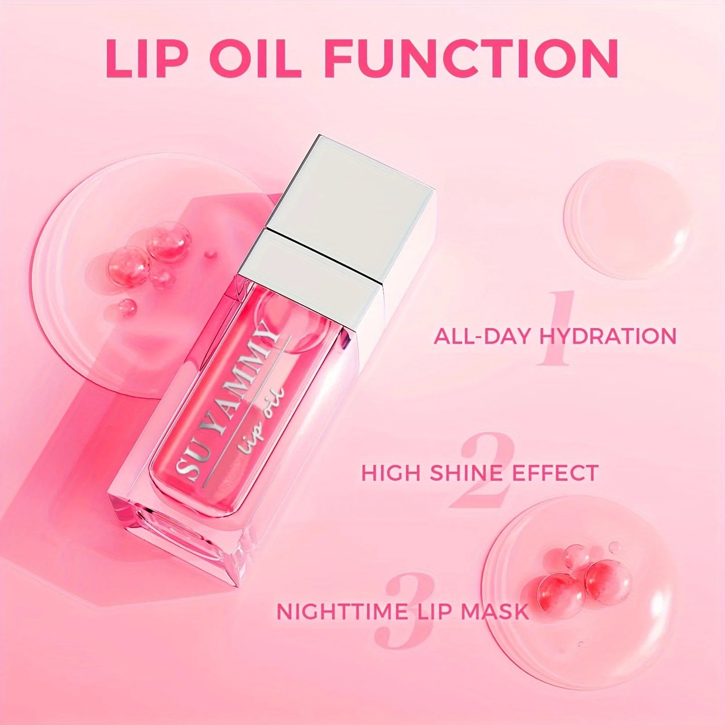 Hydrating Lip Glow Oil, Plumping Lip Gloss, Moisturizing Lip Oil Gloss, Transparent Moisturizing Lip Balm, Natural Lip Plumper