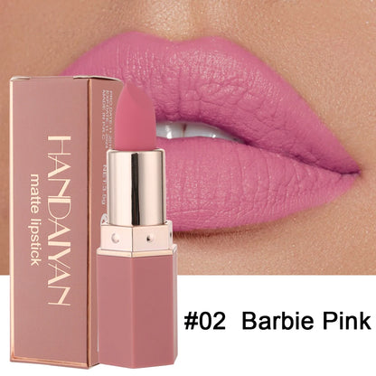 HANDAIYAN 6 Shades Matte Matte Lipstick Velvet Easy Tinting Long-Wear Makeup Lip Makeup