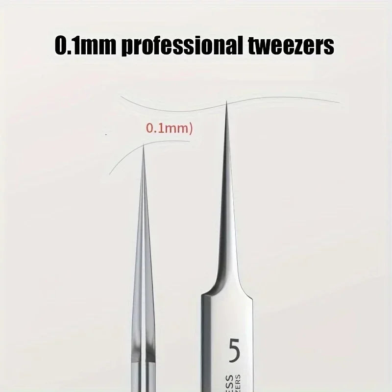 1 Pack Extra Fine No. 5 Cellular Acne Blackhead Tweezers - Facial Beauty Remove Acne Needle Tools for Skin Care